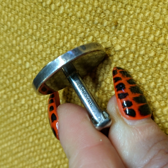 Sterling Silver Retro Vintage Cufflinks - Picture 4 of 5